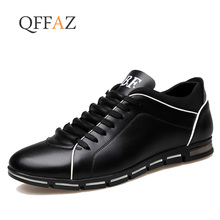 QFFAZ Fashion Big Size 38-48 Genuine Leather Men Shoes, High Quality Men Casual Shoes, Brand Shoes Men 2024 - buy cheap