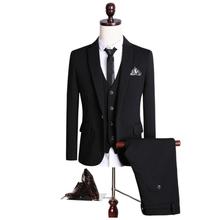 (Jackets+Vest+Pants)2019 New High Quality Single Button Black Casual Suit Men,Blazer Wedding Dress For Men Costume Homme mensuit 2024 - buy cheap