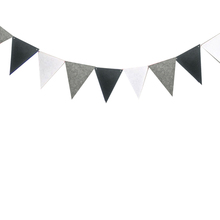 New 18 Flags 8m Handmade Halloween Black White Grey Bunting Pennant Flags Banner Garland Home Party DIY Decoration anniversaire 2024 - buy cheap
