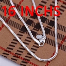 silver plated necklace, 925 jewelry silver plated fashion jewelry 3mm Snake Bone Necklace-16 N192-16 2024 - buy cheap