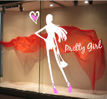 Бесплатная доставка магазин одежды секс девушки леди Наклейки стекло наклейки для Паб Магазин домашнего декора 22 цветов на выбор 2024 - купить недорого
