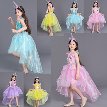 2019 Easter Girls cosplay Unicorn Dress Children's day Princess Birthday Party elza Dress Kids Halloween christmas Costume+gift 2024 - buy cheap