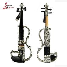 Kinglos-violín eléctrico de madera sólida, accesorio de ébano 4/4 de tamaño completo con piezas (DSG-1309), color blanco y negro 2024 - compra barato