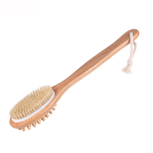1PC 2in1 Long Handle Wooden Spa Shower Brush Bath Massage Brushes Body Brush Sided Natural Bristles Body Brush Scrubber 2024 - buy cheap