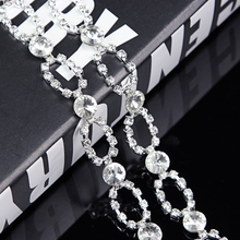10Yards Quality Clear Crystal Diamante Rhinestone Chain Ribbon Bridal Wedding 2024 - buy cheap