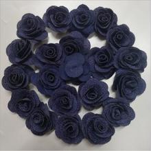 Tela de rosa azul marino hecha a mano, 200 CM, tela de algodón rosa, ramo de flores de boda artesanal, accesorios para el cabello, 3,5 Uds. 2024 - compra barato