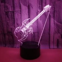 Lámpara de guitarra nueva 3d, lámpara de mesa con interruptor de toque remoto, control remoto táctil colorido, regalo de Led Visual remoto 2024 - compra barato