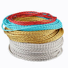 10m/lot 2*0.75 vintage cable textile fabric electrical wire DIY pendant light electrical cable woven braided cable 2024 - buy cheap