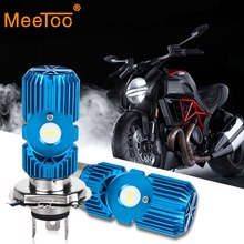MeeToo BA20D H4 LED Motorcycle Headlight 12V High Low Beam Light 2400LM COB Chip Super Bright White Motorbike HeadLamp Bulb 1Pcs 2024 - buy cheap