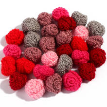 10pcs/lot 6 colors 3cm Mini Knitting Wool Rose Flower for DIY Hair Accessories Cute Rolled Woolen Yarn Ball for Women Clothing 2024 - buy cheap