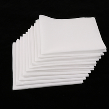 10Pcs Men Women White Cotton Handkerchiefs Classic Hankie Wedding Party Pocket Hankies Solid Pure White DIY Hankie  - 28 x 28cm 2024 - buy cheap
