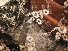Золотая вышивка кружевная женская модная одежда diy аксессуары ручная работа кружевная ткань чистая пряжа 125 см 2024 - купить недорого