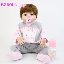 55cm Full Silicone Vinyl Body Reborn Baby Doll Newborn Alive Bebe Boneca Bathe Play House Toy Birthday Gift Kid 2024 - buy cheap