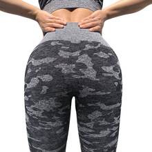 Женские камуфляжные штаны для йоги с высокой талией, спортивные штаны для фитнеса, эластичные Леггинсы для йоги, бесшовная Спортивная одежда для бега, спортивная одежда 2024 - купить недорого