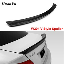 V Style Carbon Fiber Trunk Ducktail Spoiler for Mercedes-benz W204 Sedan & Coupe 2008-2014 C Class Boot Lip Wings C180 C200 C260 2024 - buy cheap