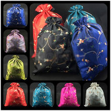 Wholesale 10 pcs New Chinese Handmade Embroidered Flower Silk Clothes Pouch Shoes Bag Jewelry bag 2024 - buy cheap