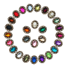 Free shipping oval acrylic rhinestone button flatback can choose colors 100PCS/lot(BTN-5657) 2024 - buy cheap