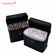 TOUCHFIVE 60 Cores Marcadores Da Arte Set Duplo Intitulado Artista Esboço marcadores à base de Álcool Oleosa para colorir Animação Mangá 2024 - compre barato