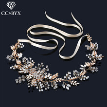 CC-Diadema hecha a mano para mujer, bandanas con diamantes de imitación, perlas de cristal, accesorios para el cabello de boda, joyería de compromiso nupcial, regalo xq001 2024 - compra barato