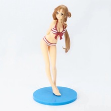 Figura de acción del anime japonés Sword Art, bañador Yuuki Asuna en línea, juguetes de modelos coleccionables para niños, 23CM 2024 - compra barato
