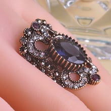 Luxurious Vintage Rings Turkish Jewelry Antique Gold Color Full Crystals Charm Acrylic Brand Accessories Anel Aneis Bijuteria 2024 - buy cheap