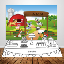 Red Barn Barnyard Farm Backdrop-Baby Birthday Party photography background-Vinyl Glare-free Photo Booth XT-6525 2024 - buy cheap