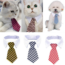 Pet Dog Cat Neckwear Tie Necktie Casual Stripe Printing Adjustable Collars Gift Party J2Y 2024 - buy cheap