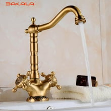 New Arrival Tall Faucet Vintage Style Bathroom Basin Sink Faucet Antique Brass MixerTap Dual Handles Deck Mounted CA9902 2024 - buy cheap