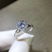 925 prata esterlina platina chapeado anéis 0.5-2ct quilates moissanite anel de noivado para jóias de casamento feminino com certificado 2024 - compre barato