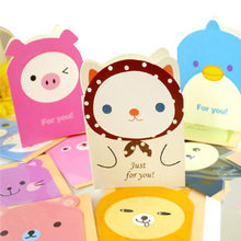 5pcs/lot Korean Creative Cute Animal Cartoon Card Random Design Birthday Card Greeting Card fashion gifts Christmas Cardchrismas 2024 - buy cheap