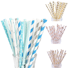 25pcs Multicolor Paper Drinking Straws Party Supplies Straws DIY Table Decor Kids Birthday Baby Shower Christmas Event Supplies 2024 - buy cheap