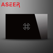 ASEER-Interruptor táctil de pared estándar de EE. UU., para el hogar, cristal negro, 100W, con indicador LED, interruptor de AC110V-240V 2024 - compra barato