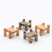 Juego de 4 piezas de miniaturas de puente de madera, figuras de jardín de hadas, bonsái de resina, Micro paisaje, manualidades DIY, Mini decoración de jardín 2024 - compra barato