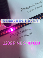 Smd 3000 (1206) chip de led rosa 20ma dc 3v smt, componentes eletrônicos de lâmpada com diodo emissor de luz para pcb, 3216 peças 2024 - compre barato