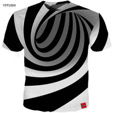 YFFUSHI Men 3D T shirt Stereoscopic T shirts 3D Space Short Sleeve Crew Neck Summer Striped Men T shirt Hip Hop Beach Streetwear 2024 - buy cheap