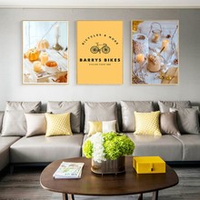 Nordic Yellow Pumpkin Bicycle Home Decoration Wall Art Pictures Canvas Paintings Poster Print For Living Room Unframed 2024 - buy cheap