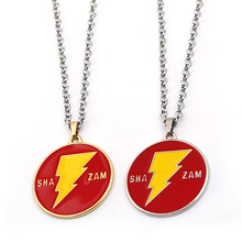 Shazam colar com pingente lightning do flash, colar bijuteria estilo gargantilha masculina e feminina 2024 - compre barato