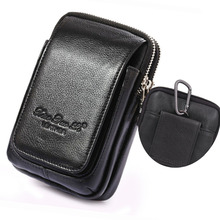 Genuine Leather Fanny Waist Pack Cell/Mobile Phone Case Purse Money Men Belt Bum Pouch Hook Bag 2024 - buy cheap