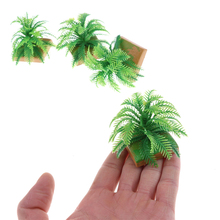 2 uds. Miniatura 8,5*5,5 CM planta modelo de simulación de arbusto de árbol imitativo + Pedestal de Base para el modelo arquitectónico de la construcción de la Mesa de arena 2024 - compra barato