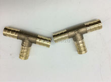 free shipping (20pcs/lot) Copper pipe fitting 3-Way T type quick connector pagoda joint 6mm 8mm 10mm 12mm 2024 - buy cheap