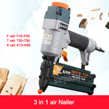 3-in-1 Pneumatic Nail Gun For F Nail, T Nail, 440K Nail Universal Air Nailer Woodworking Air Stapler DIY Carpentry Decor 1PC 2024 - buy cheap