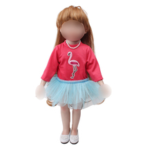 Conjunto de roupa de boneca vestido vermelho 18 polegadas boneca de menina e 43 cm acessórios de roupas de bonecas de bebê c726 2024 - compre barato