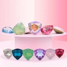 WWJ 12mm K9 Crystal Fat Triangle Fancy Stones Pointback Glass Crystals Multi Colors Jewelry Making 2024 - buy cheap