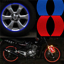 New! 16 Pcs Strips Wheel Stickers And Decals 17" 18" Reflective Rim Tape Bike Motorcycle Car Tape 5 Colors Car Styling 2024 - buy cheap