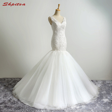 Vestido de novia de sirena de encaje con lentejuelas, vestido de novia con tul, boda, novia 2024 - compra barato