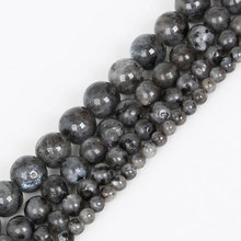 4-12mm Natural Round Black Larvikite Stone Beads For Jewelry Making Beads Bracelets 15'' Needlework DIY Beads Trinket Necklace 2024 - buy cheap