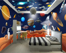 Beibehang-papel pintado a mano para niños, tapiz clásico personalizado con temática de cielo estrellado, casa espacial, papel de pared, decoración del hogar 2024 - compra barato