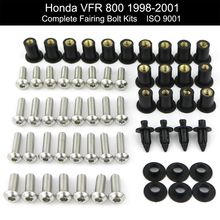 Kit completo de tornillos de carenado de acero inoxidable, Tuercas de Clips de carenado para motocicleta Honda VFR800 1998-2001 2024 - compra barato