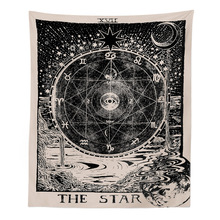 Colgante de pared vintage europeo, tapiz de brujería, sol, luna, estrella, cabecero de dormitorio, alfombra, manta de astrología 2024 - compra barato