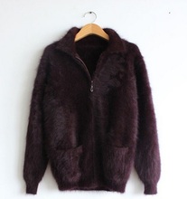 Норковый кашемировый свитер, мужской кардиган, свитер, пальто, бесплатная доставка S657 2024 - купить недорого
